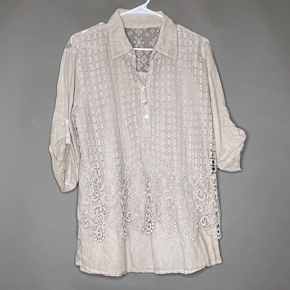 No Label - Taupe/Cream Tunic Crochet Design - Picture 2 of 13